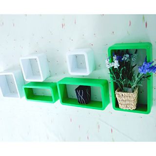 Modern Pure Candy Color White and Green Arc Corner Storaging Household Shelf