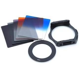 SZSYDZ201302 8 in 1 Graduated ND4 ND8 Square Filters 62mm Ring Mount   Black