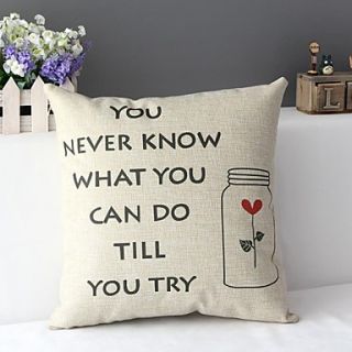 Classic Minimalist Motto with Wishing Bottle Decorative Pillow Cover