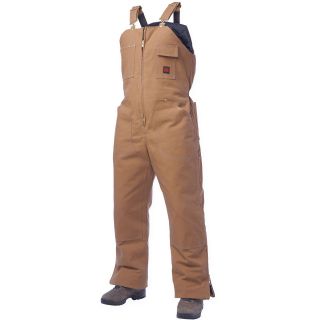 Tough Duck Insulated Bib Overalls, Brown, Mens