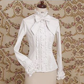 Long Sleeve Cotton Classic Lolita Blouse with Big Bow