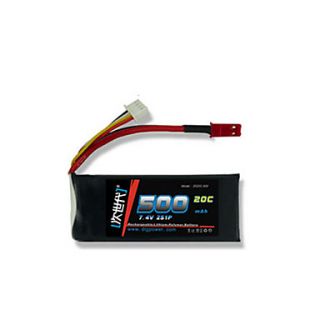 DLG 7.4V 2S 500mAh 20C Li Po Battery(JST Plug)