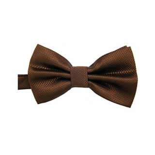 Mens Fashion Solid Colour Coffe Brown Bowtie