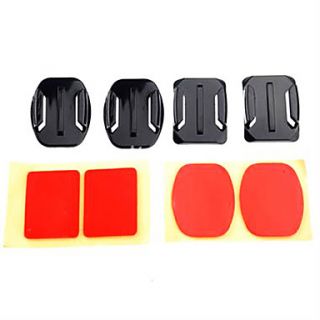 2x Flat Mounts 2x Curved Mounts with Adhesive Pads for Gopro Hero 3/3/2/1
