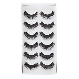 6Pcs High Simulation CoffeeBlack Mixed Color False Eyelash XM37