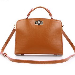 XIUQIU Womens Fashion Leather Messenger Bag(Brown)
