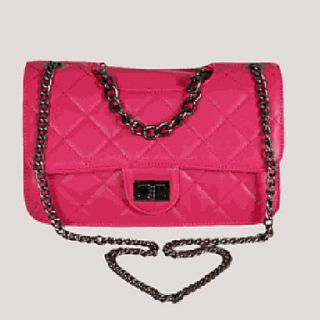 XIUQIU Womens Leather Graceful Crossbody Bag(Fuchsia)