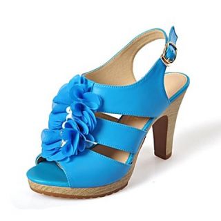 Beautiful Leather Chunky Heel Flowers Sandals Party / Evening Shoes(More Colors)