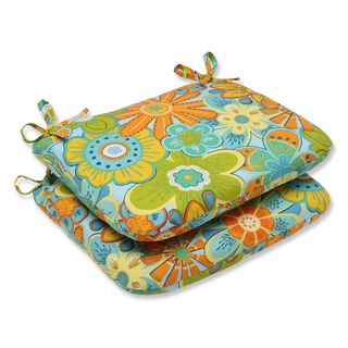 Pillow Perfect Outdoor Glynis Floral Rounded Corners Seat Cushion (set Of 2) (Blue/orange/yellowClosure Sewn seam closureUV Protection Yes Weather Resistant Yes Care instructions Spot clean or hand wash Dimensions 18.5 inches long x 15.5 inches wide 