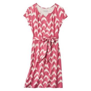 Cherokee Womens Belted Chevron Knit Dress   Coral   S