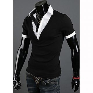 Midoo Short Sleeved Casual T Shirt (Black)