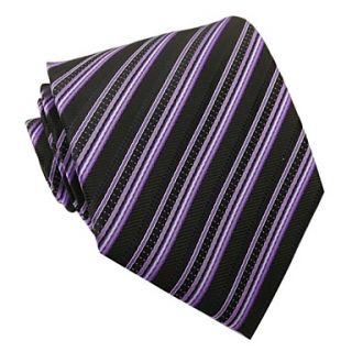 Mens Italy Style Classic Purple Business Leisure Striped Microfibre Necktie
