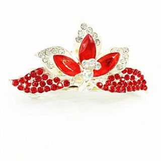 Fashion Bling Shinning Diamond Ancient Bronze Red Peacock bow Flower for Women Hairpin Jewelry Accessories