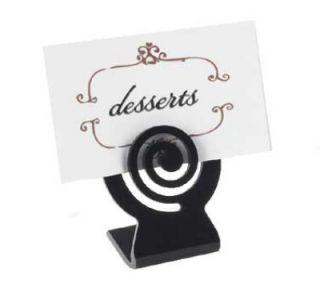 Cal Mil Swirl Style Card Holder, 2 x 2.5 in High, Black ABS