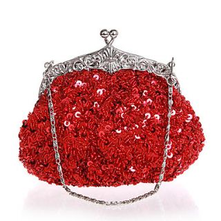 BPRX New WomenS Exquisite Shape Paillette Evening Bag (Red)