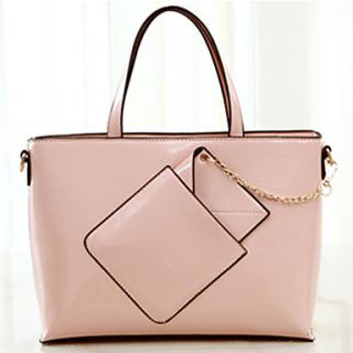 XIUQIU Womens Trendy Leather Tote Bag(Pink)