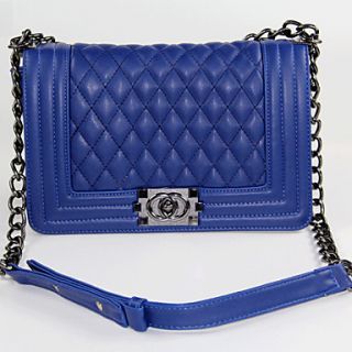 XIUQIU Womens Trendy Leather Satchel Bag(Blue)