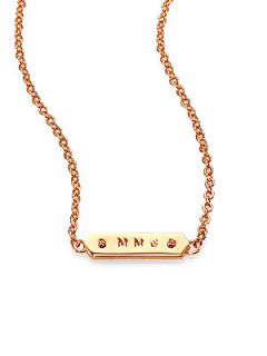 Marc by Marc Jacobs MMJ Signature Plaque Necklace   Rose Gold