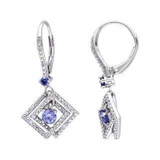 ONLINE ONLY   Tanzanite & Diamond Accent Open Frame Earrings, White, Womens
