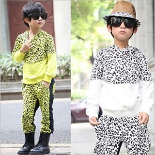 Boys Handsome Hooded Leopard print sweater set