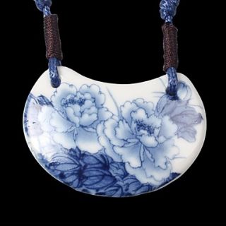 Restore Ancient Ways (Half Elliptical) Ceramic Necklace Blue (1 Pc)