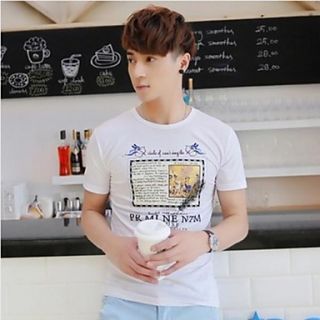 Mens Round Neck Casual Short Sleeve Printing T shirt(Except Acc)
