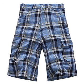 ARW Mens Check Leisure Mid Length Blue Pants