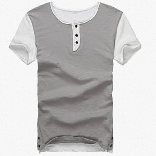 Senyue Mens Korean Splice Color Cotton Short Sleeve T Shirt