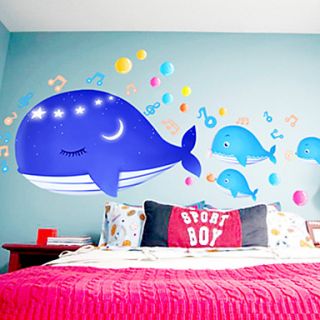 Animal Ocean Whale Music Wall Stickers
