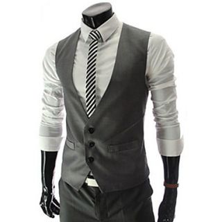 ZZT New Slim Solid Color MenS Three Button Vest