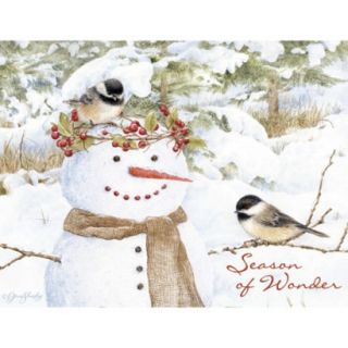 Boxed Christmas Card   Chickadee Snowman