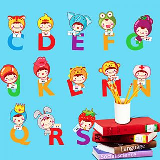 Cartoon Letters Animal Wall Stickers