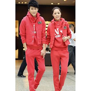 Aiyifang Casual Thick Cotton Sprot Lovers Suit(Red)
