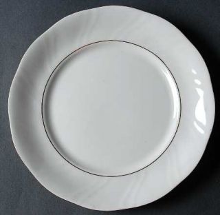 Baum Brothers Blanco Salad Plate, Fine China Dinnerware   White & Gold, Scallope
