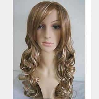 Fashion Synthetic Lady Long Blond Mix Color Wig with Adjustable Size Cap More Colors Available