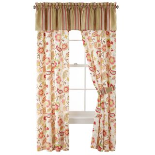 jcp home Tapestry Rose Curtain Panel Pair, Red