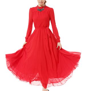 Zhulifang Womens Vintage Chiffon Fitted Dress