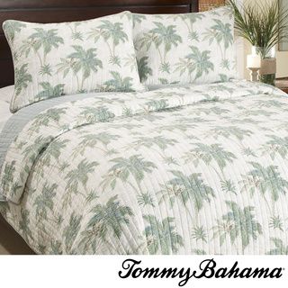 Tommy Bahama Tropez Island 3 piece Quilt Set (Aqua, green, ivory, beigePattern FloralStyle Tropical floralCover materials 100 percent cottonFill materials 60 percent cotton, 40 percent polyesterBacking materials 100 percent cottonCare instructions M