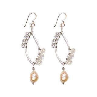 Cultured Freshwater Pearl Drop Earrings, Whtie