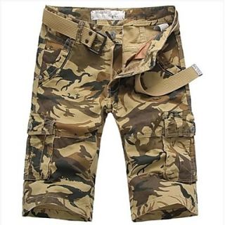 Mens Fashion Casual Camo Multi Pocket Cargo Shorts