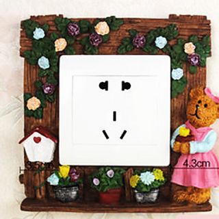 Animal Rose and Bear Light Switch Stickers