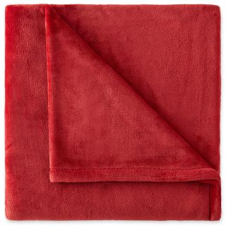 JCP Home Collection  Home Velvet Plush Solid Throw, Red