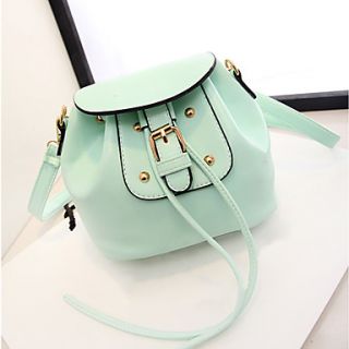 Fenghui Womens Casual Lace Up Solid Color Buckle Shoulder Bag