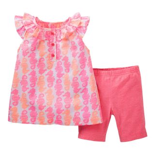 Carters 2 pc. Seahorse Top and Short Set   Girls 2t 4t, Print, Print, Girls