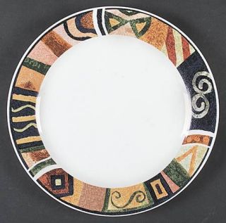 Oneida Seville Dinner Plate, Fine China Dinnerware   Majesticware,Multicolor Geo