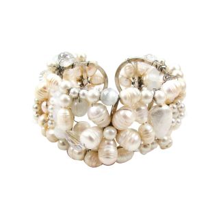 Freshwater Pearl Cuff Bracelet, Ivory