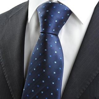 Tie Classic Check Navy Dark Blue Men Tie Necktie Formal Wedding Holiday Gift