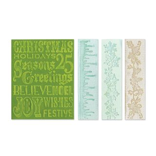 Sizzix Texture Fades Christmas Embossing Folders (pack Of 4)