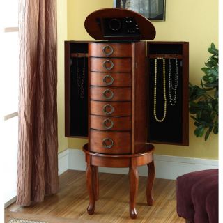 Woodland Cherry Round Jewelry Armoire Multicolor   605 318