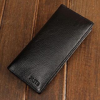 Womens Classic Concise Style Women Genuine Grain Leather Long Wallet Linning Color on Random